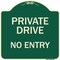 Signmission Designer Series-Private Drive No Entry Green Heavy-Gauge Aluminum, 18" x 18", G-1818-9784 A-DES-G-1818-9784 - alternate 1